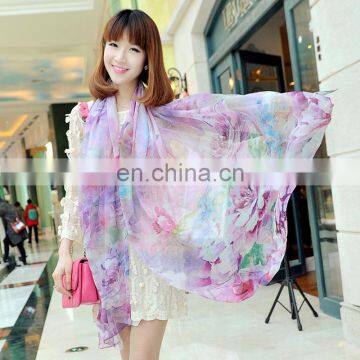 Newest style woman nobel digital printed silk expensive shawls(SP0654L)