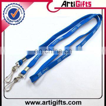 Custom design cheap double clip lanyard