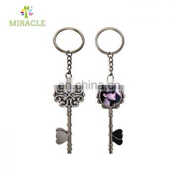 Sublimation Key Shaped roundl Metal Keychain