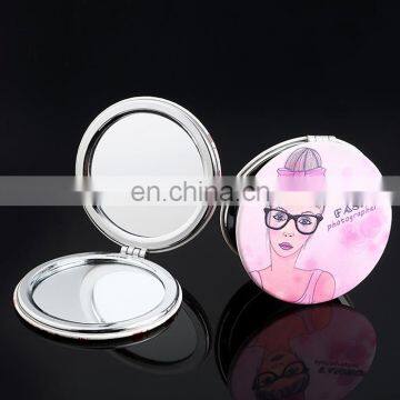 Customized fantastic round pu leather cosmetic mirror for 2017