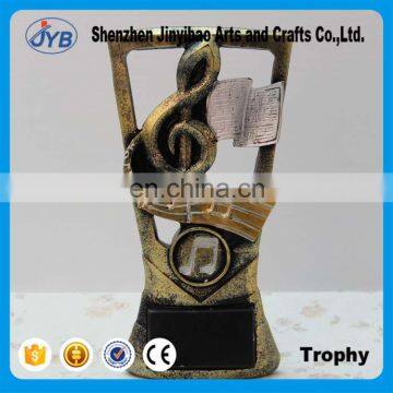 Gold color cheap price resin music trophy cups