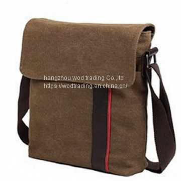 waxed canvas messenger bag with long shoulder