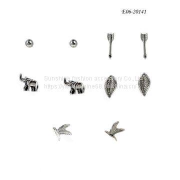 Stud E06-20141 ， New fashion European and American earrings personality geometric simple earring stud,Wholesale earrings,Fashion jewelry sets