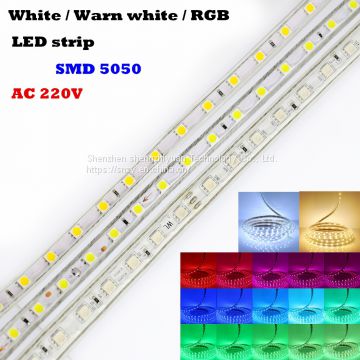 220V 60leds/m IP67 Waterproof led light strip SMD5050 1 Meter flexible led strip light Christmas Party Led flexible Tape