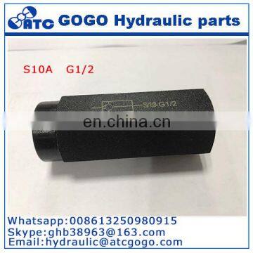 S10A one-way valve type S stainless steel one-way valve high quality straight through one-way valve