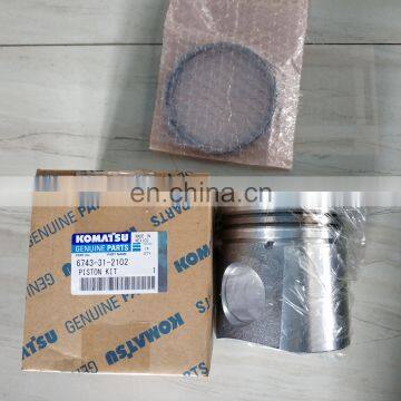 Excavator PC300 PC350 Piston Kit 6743-31-2100 6743-31-2101 6743-31-2102 6743-31-2103 SA6D114E Engine Use