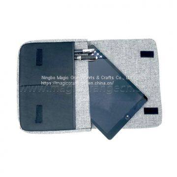 BG2014 Grey Imitation Linen Fabric Flap Bag Storage Bag Large Size photo-3