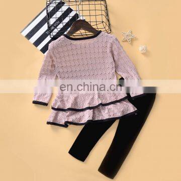 RTS Ruffle Tunic And Velvet Leggings Girls Fall Kids Boutique Outfit Clothing photo-4