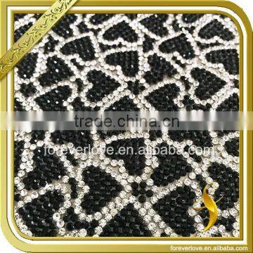 Decorative heart-shaped crystal hot fix rhinestone sheet glue back rhinestone mesh FRM-185