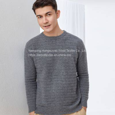Luxury Warm Winter Man 100% Pure Cashmere Sweater With Long Sleeves Solid Color photo-2