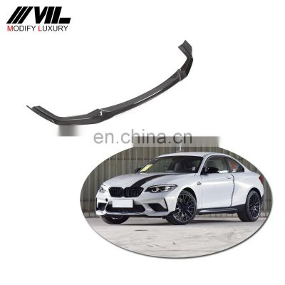 Carbon Fiber Car Front Bumper Lip for BMW F87 M2 Competition Coupe 2-Door 2018-2020