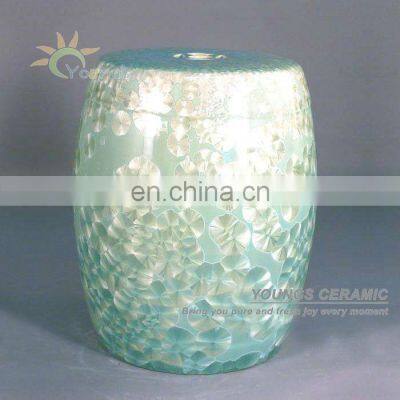 Special Chinese Ceramic Green Crystalline Glazed Stool Side Tables