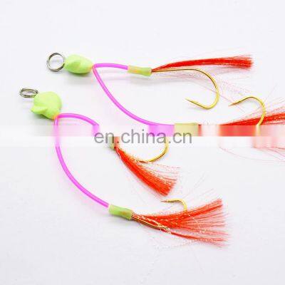 Wholesale Hand made stainless steel fishing barb hook EVA float  Feather hook