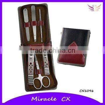 Black and red PU bag manicure set travel