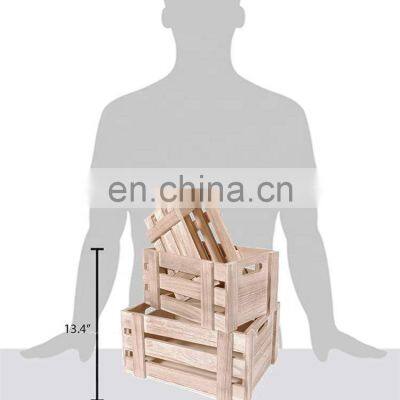 Decorative Storage Wooden Crates (Set of 3) Natural Perfect for Gardening Wedding Display Wooden Box photo-5