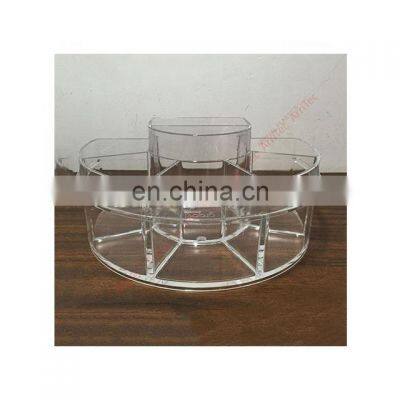 6 holes semi-circle countertop acrylic cosmetic makeup organizer