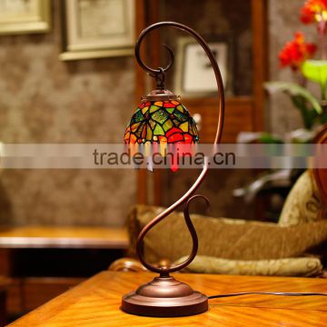 Tiffany style red glass table lamps wholesale led reading table lamps indoor lighting