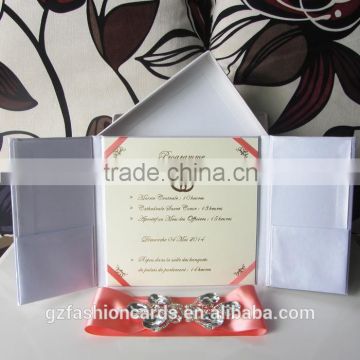 Factory Supply High Quality Silk Invitation Boxes With Pearl