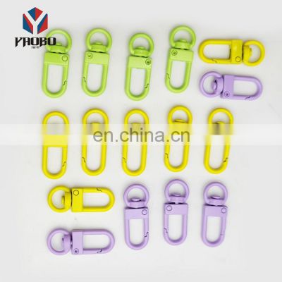 Colorful Keychain Ring Metal Lobster Clasp Clips Bag Car Keychain Metal Spring Snap Hook Clips For Keychain