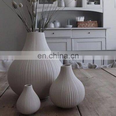 2021 House Ornaments Flower Decoration Black Ceramic Vases White Chinese Plant Modern Round Pottery Nordic Vase Home Decor photo-4