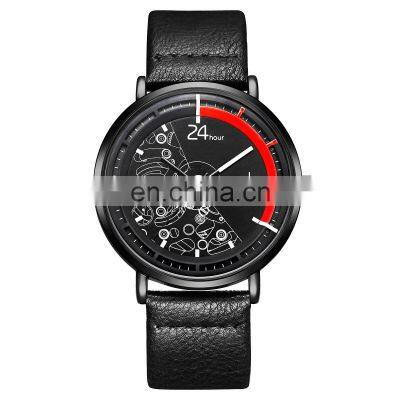 SHENGKE Unisex Watch Original Design Dial Soft Leather Band Japanese Quartz Movement Artistic Stylish Creative Model K9004