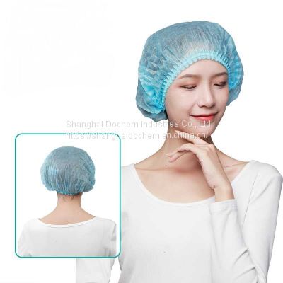 Disposable Bouffant Cap Non Woven Mob Caps Breathable Anti Dust Hair Net Cap With Elastic