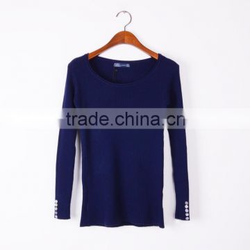 Hot sale knit wool sweater designs round collar sweater for girls