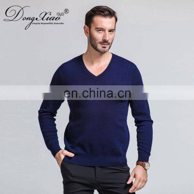 Worsted Knitwear Machine Fashion 16gg Solid Merino Wool Jumper Sweater Plus Size V-Neck Collar photo-4