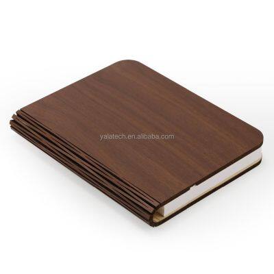 Wooden Book Shaped Rechargeable Folding Book Light For Reading with Magnetic