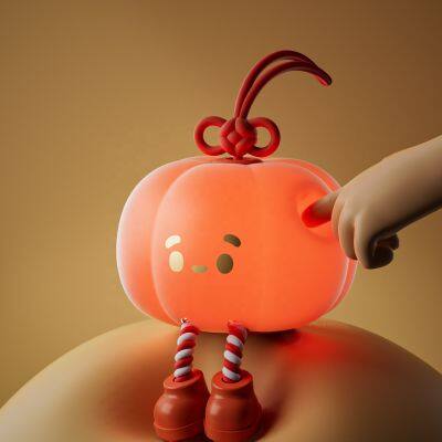 High Quality Cute Small Lantern Pumpkin Silicone LED Night Light Toy Kids Rechargeable Plug-In Options Economical Gift Idea