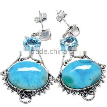 LARIMAR 925 STERLING SILVER EARRINGS ,925 STERLING SILVER JEWELRY WHOLE SALE,JEWELRY EXPORTER