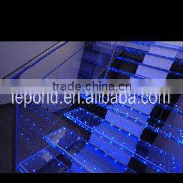 led glass stair/color changing led glass