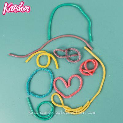 Good Quality Fruit Flavors Sour Belt Rainbow Gummy Candy photo-5