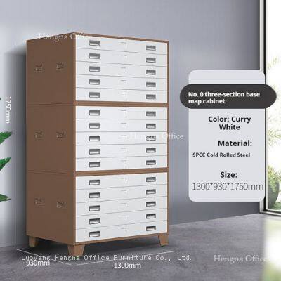 Durable Steel Blueprint Cabinet With Multi-drawers&Secure Anti-Slip Screws for Sale for Architects and Engineers-Multi-Section Space-Saving Design