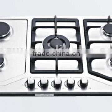 five burner stainless steel built in gas stove