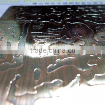 color etched bronze stainless steel sheet wall panel