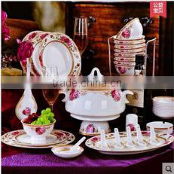 56 pcs new house ceramic and porcelain dinner plate set for family