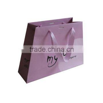 Simple Text Printing Hot Pink Paper Bag