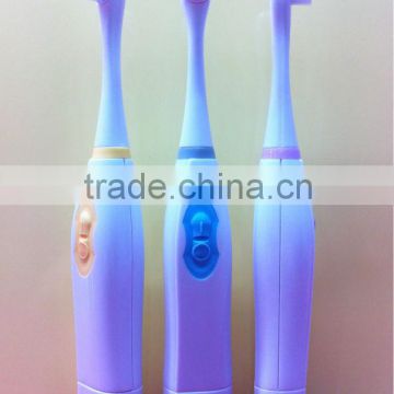 battery powered round brush head toothbrush for adult with protective cap