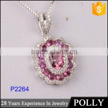 Colord Rhinestone Jewelry Set Gemstone Necklace Charms