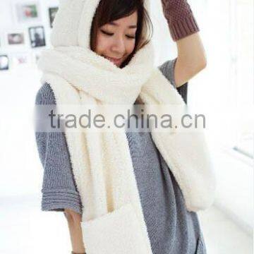 Wholesale Winter Ladies Fashion Hooded Scarf Mink Fur Poncho photo-4