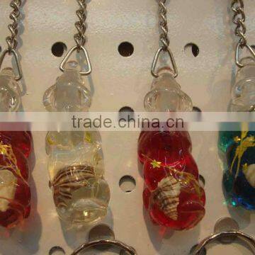 Dog amber key chain,Promotional key chain with insect shell,amber keychain pendant