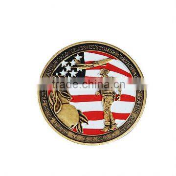 Metal coin with enamel colors