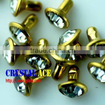 Rhinestone crystal rivet spike, metal rivet button for shoes, bags, garment