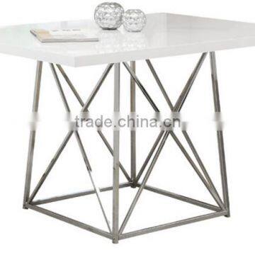 2016 Hot Selling Clean and Contemporary style Chrome Metal Dining Table, Latest design Sleek and Modern style Dining Table