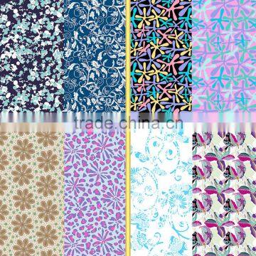 4 way stretch knitted printed swimwear fabric /Flower design printing fabric