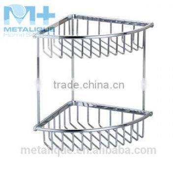 Brass Corner Basket Bathroom Shelves photo-2