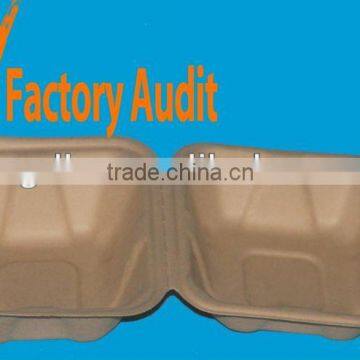 Molded bagasse pulp lunch box