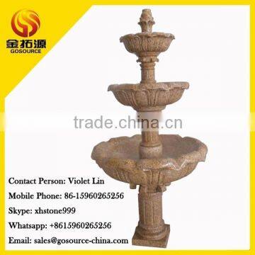 Beige Granite Polished Water Fountain Outdoor