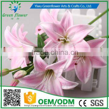 2016 Wholesale 5 Heads Multicolor Artificial Flowers Lily Real Touch Bouquet Wedding Bridal Home Declarative Flowers photo-3